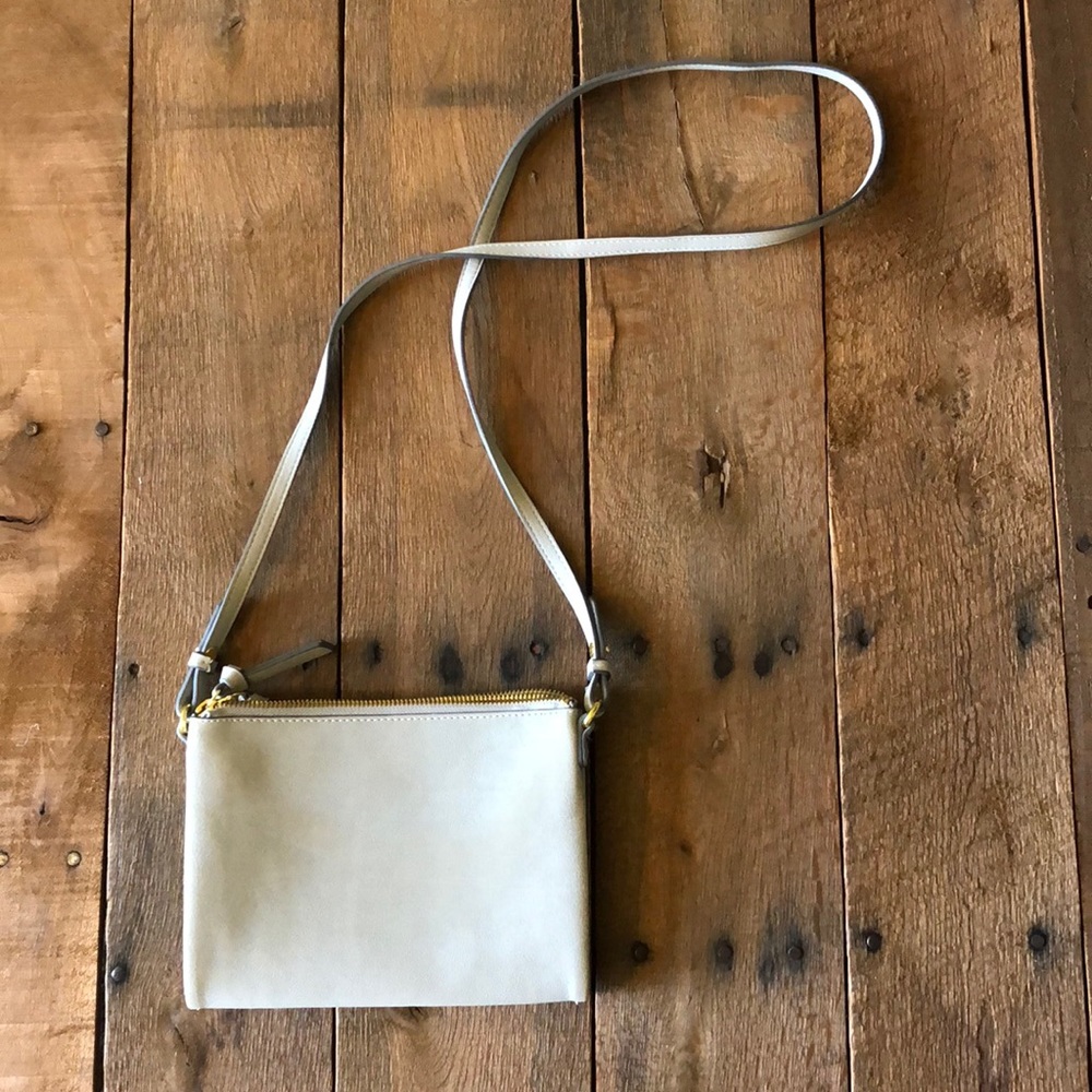 Grey cross body purse